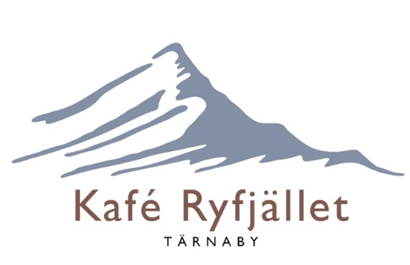 Kaf&eacute; Ryfj&auml;llets logotyp som &auml;r en stiliserad bild av fj&auml;lltoppen