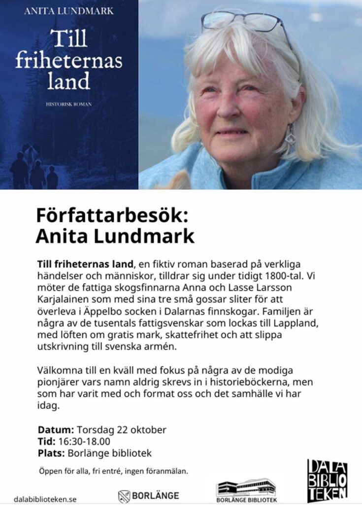 Affisch författarbesök Borlänge bibliotek