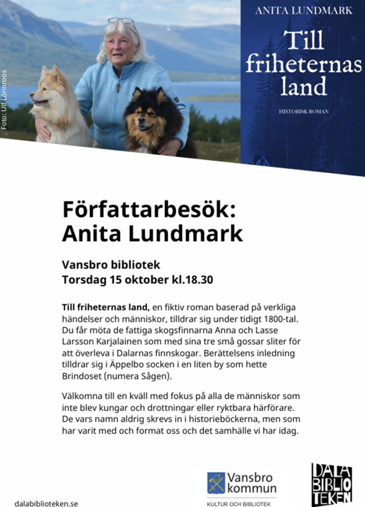Affisch författarbesök Vansbro bibliotek